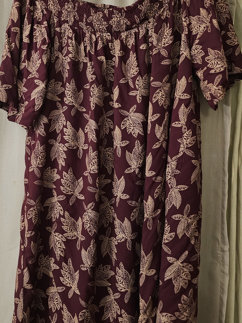 Off-Shoulder Midi Dress in Burgundy Floral - Women